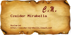 Czeider Mirabella névjegykártya