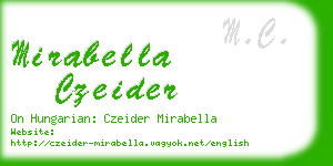 mirabella czeider business card